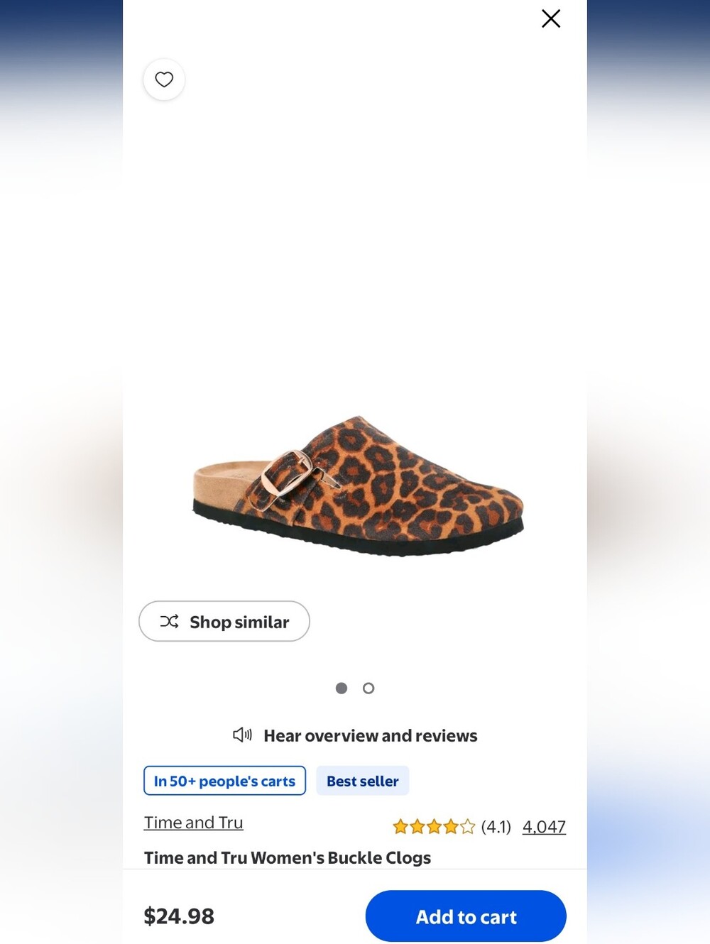 New Leopard Print Slip-On Clog with Buckle Sz 9